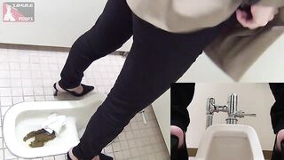 Japanese squat scat with tampon caught on hidden cam