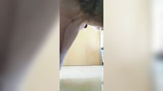 Dirty girl rubbing shit on her pussy