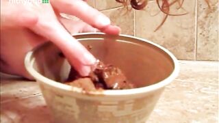 Very pretty teen girl poop teasing