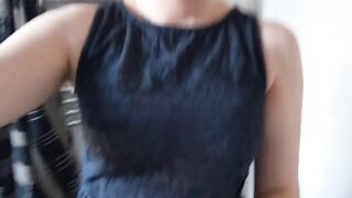 Young blonde's constipated poop closeup show