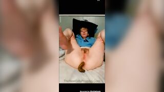 Dirty Asian girl spread legs for solo poop