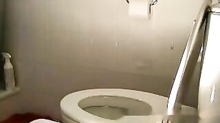 Amazing hot girl pooping in the toilet