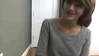 Skinny cute teen girl poop fingering