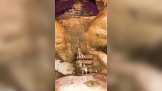 Smearing shit in scat fuck