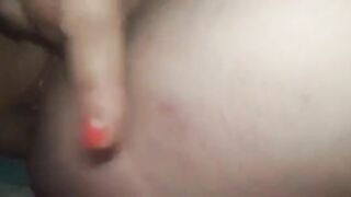 Fingering her pussy and asshole