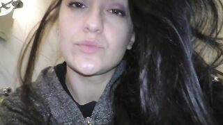 Amateur sexy brunette showing her long poop