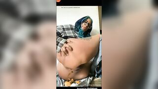 Alt nerdy girl pooping