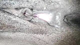 Wet sticky pussy and poop closeup