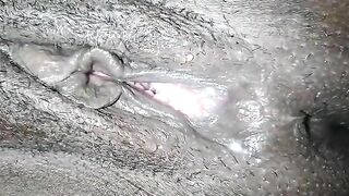 Wet sticky pussy and poop closeup