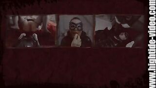 Dirty latex slut pooping for slave