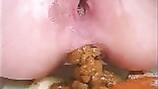 Small tits girl spread legs for poop