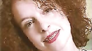 Retro redhead babe poops