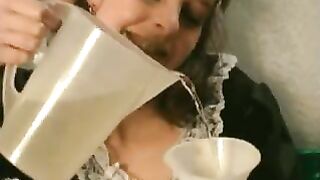 Dirty horny milf dildo fucking while shitting