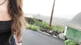 Dirty poop near the road side