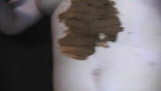 Chunky lady gets covered in shit