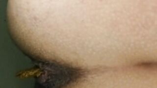 Pooping hot ass closeup