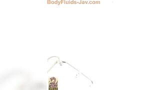 Girl in school uniform takes a huge shit on the toilet