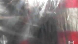 Lusty curvy brunette Japanese babe poops in the park