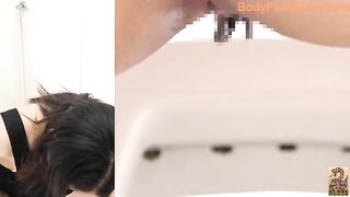 Amazing brunette Japanese gal leaking shit