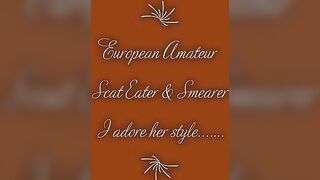 Nasty milf smearing shit on her face