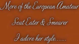 European busty babe smearing shit