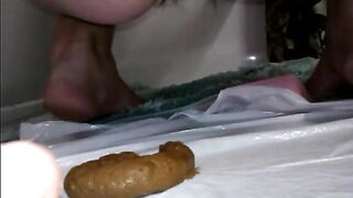 Giant messy shit on the floor