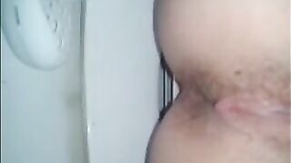 Woman takes a massive shit on the toilet