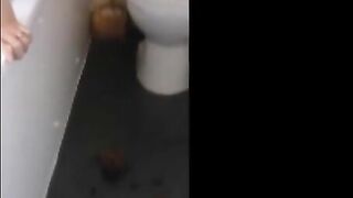 Hot girl shitting on the bathroom