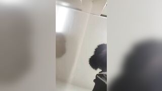 Yummy lady poops dark turd