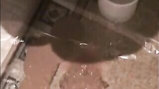 Mature wife is doing a lot of liquid shit