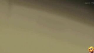 Girl takes a shit on the toilet while holding her ass open