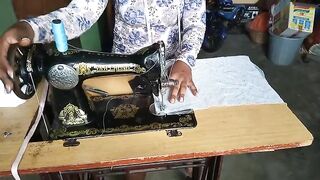 Pooping on her sewing at warehouse