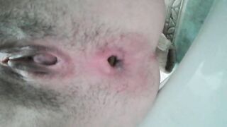 Pushing hard closeup