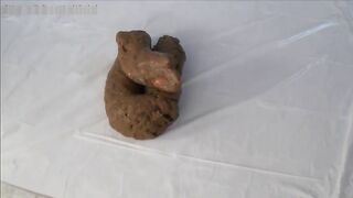 Lovely naked ass babe poop heavily