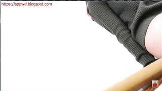 Cute Japanese girl with thick ass pooping hard