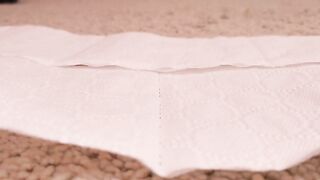 Pretty teen showing her pink pooping asshole