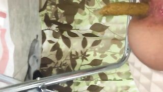 Soft creamy poo on a portable toilet