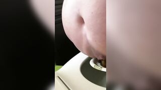 Lovely ass girl poop teasing and fingering