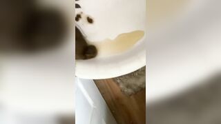 Lovely ass girl poop teasing and fingering