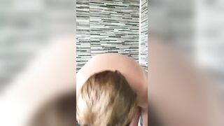 Chubby lady smearing shit on her lovely body