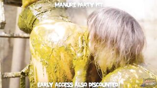 Dirty girls masturbates and smearing in Manure Fetish