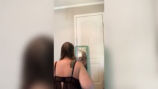 Horny bbw with huge boobs smearing shit