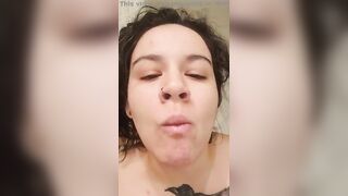 Amateur pooping into girl's mouth
