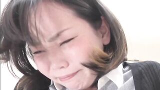 Japanese office lady pushing poop