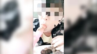 Lovely maid and jelly dildo