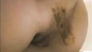 Dirty lovely ass milf farting and shitting