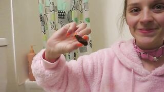 Eating Small turds in toilet