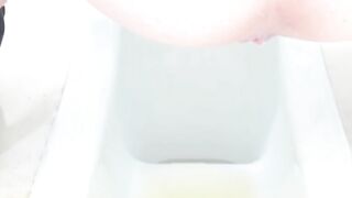 Dirty lady and hot shit closeup