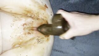 Dirty slut and shitty dildo