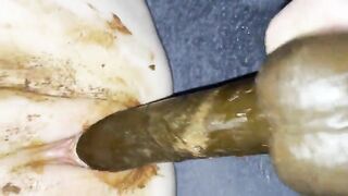 Dirty slut and shitty dildo